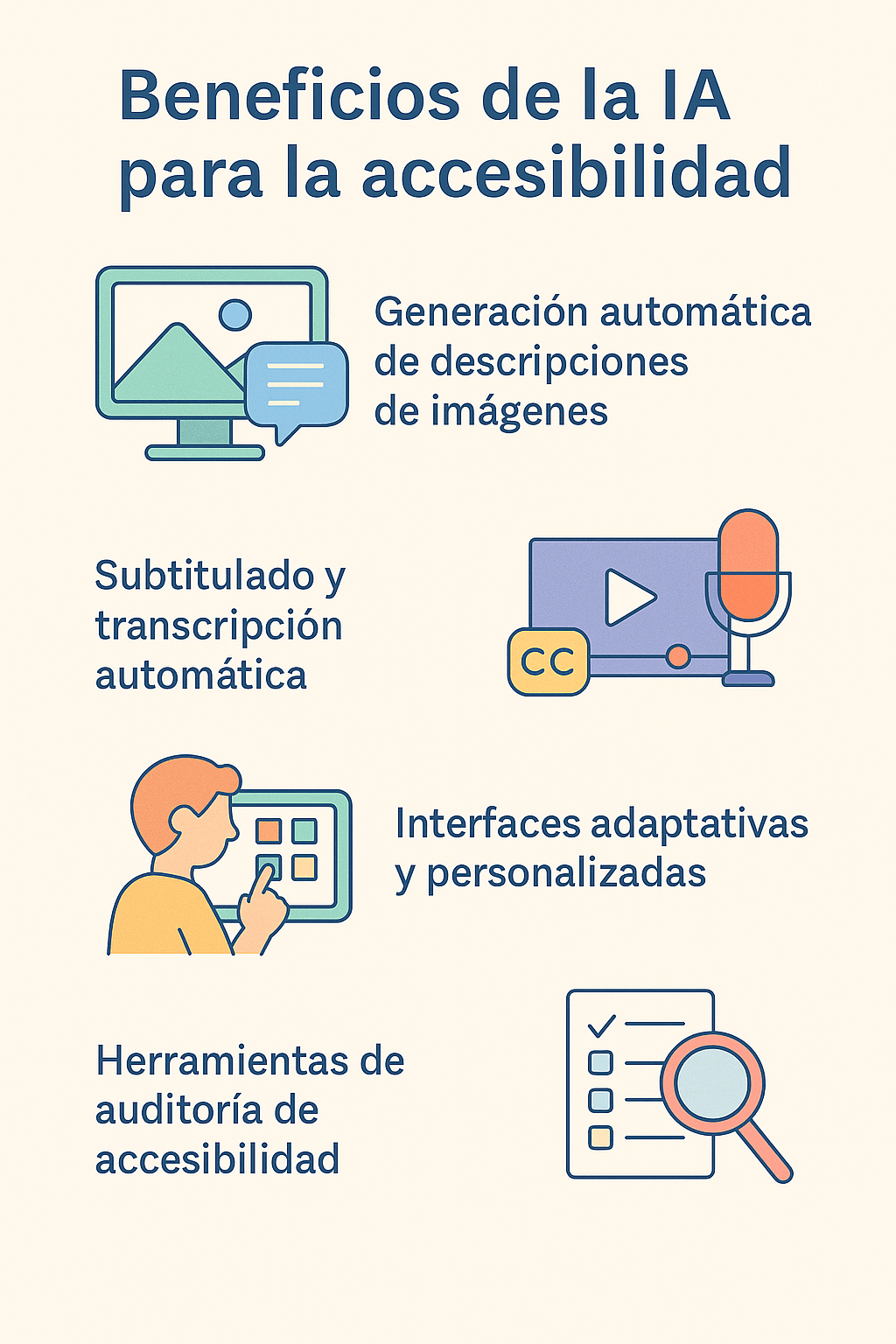 Infografia sobre beneficis de la IA en l'accessibilitat